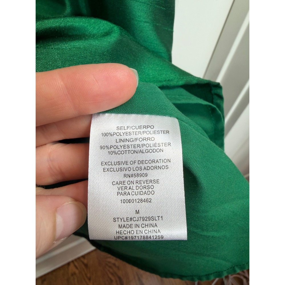 Cece Key Emerald Green Puff Sleeve Smocked Back Mini Dress CJ7929SLT1 NWT Sz M - Picture 6 of 9